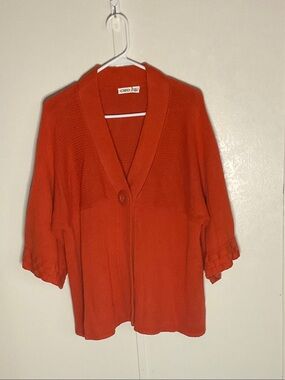 Cato Orange Shawl Collar Button Cardigan
